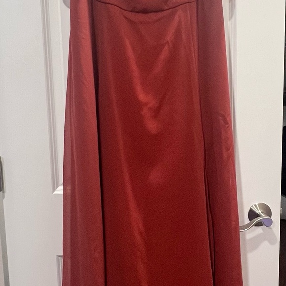 Cold-Shoulder Long Chiffon Bridesmaid Dress - Picture 1 of 3